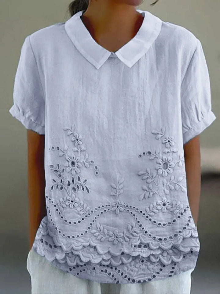 Lily | Floral Besticktes Shirt