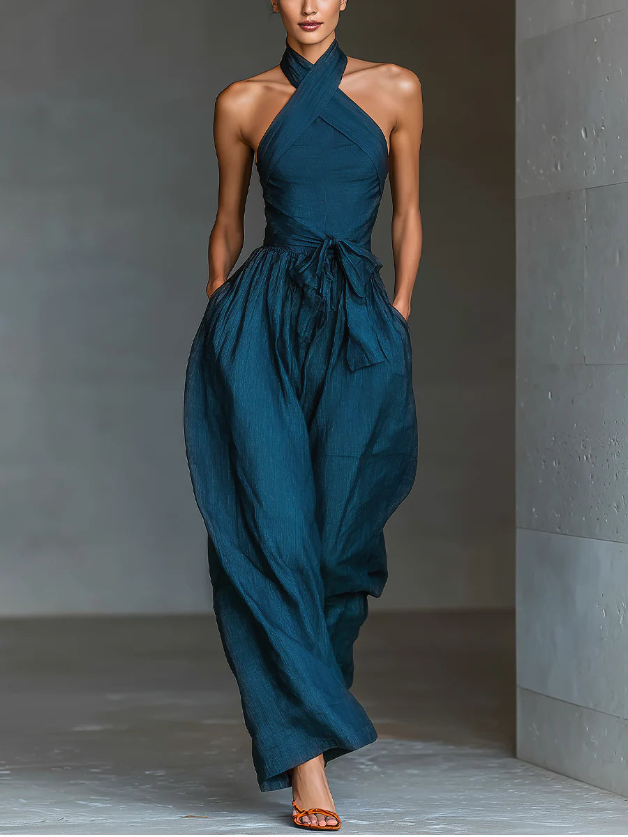 Marissa | Cross-Halter Jumpsuit