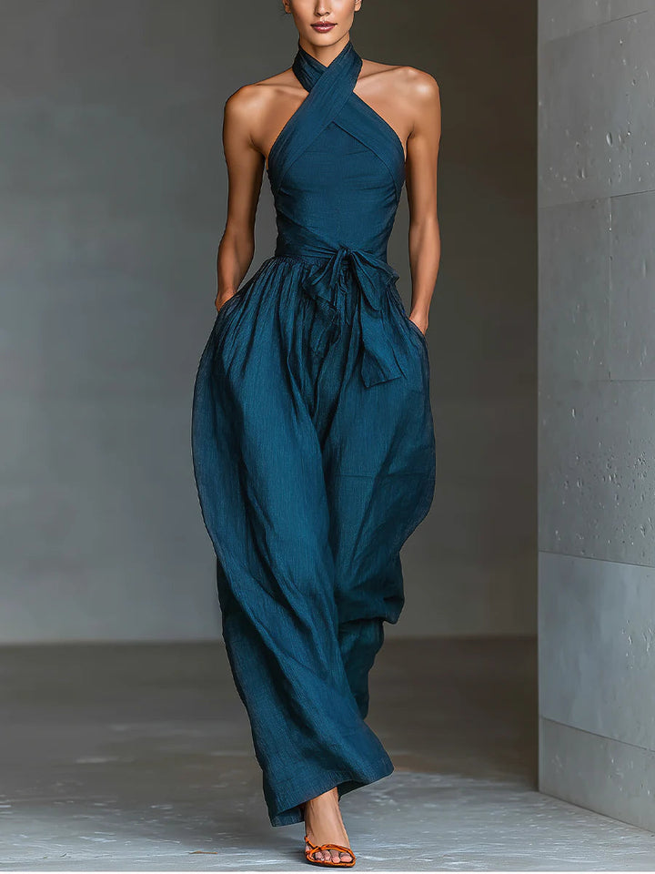 Marissa | Cross-Halter Jumpsuit
