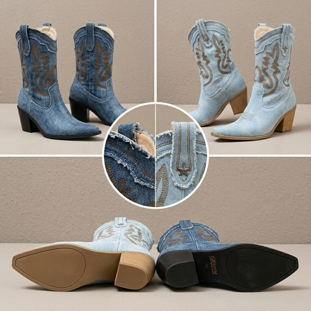 Veronica | Denim Stiefeletten
