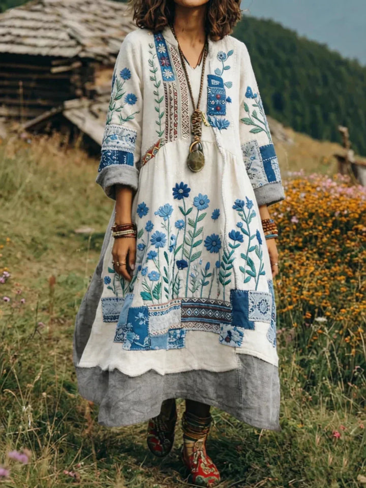 Trisha | Lässiges Langarmkleid mit floralem Druck