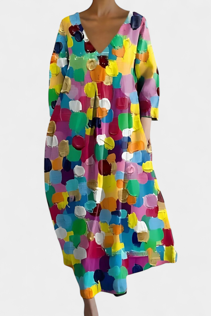 Beatrix | Bequemes V-Ausschnitt-Kleid