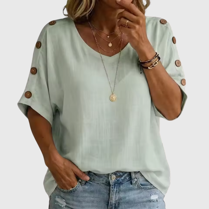 Bellie | Lockeres Wohlfühl-Shirt mit Knopfleiste