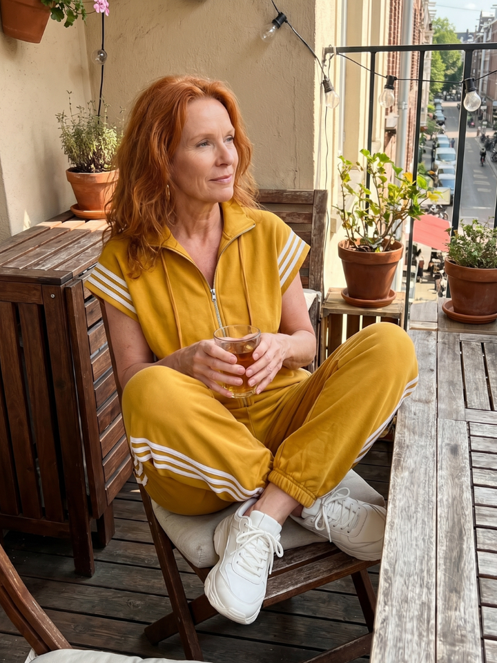 Lark | Jumpsuit mit Reissverschluss und Streifenpanel
