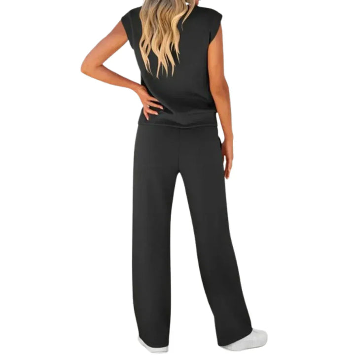 Lolly | Weiches schwarzes Lounge-Set, entspannte Passform, zweiteilig