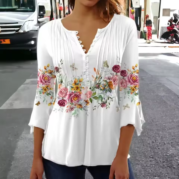 Adelle | Leichte Bluse mit floralen Details