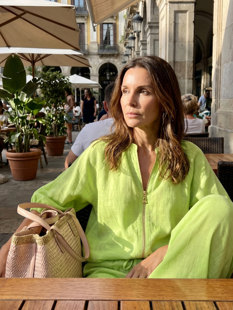 Natalia | Blouson-Top mit Reissverschluss und weit geschnittene Hose