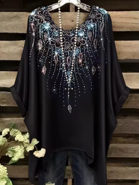 Tess | Vintage Bohemian Blumenmuster Damen T-Shirt