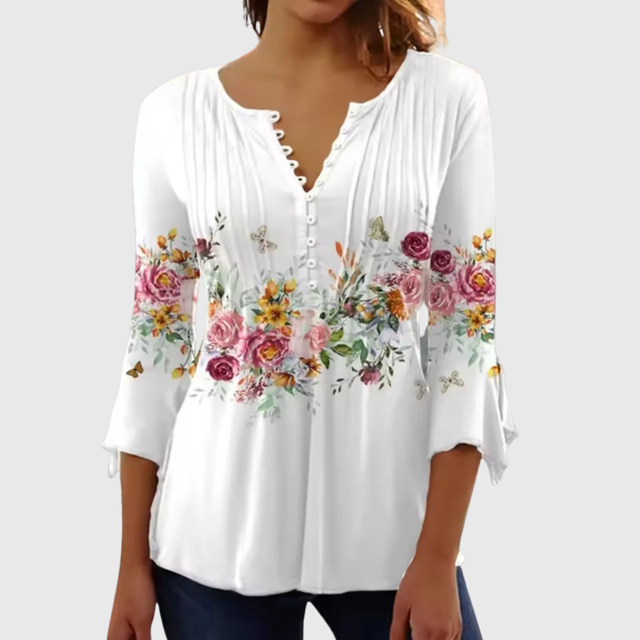 Adelle | Leichte Bluse mit floralen Details