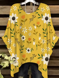 Ellery | Vintage Bohemian Floral Print Damen T-Shirt