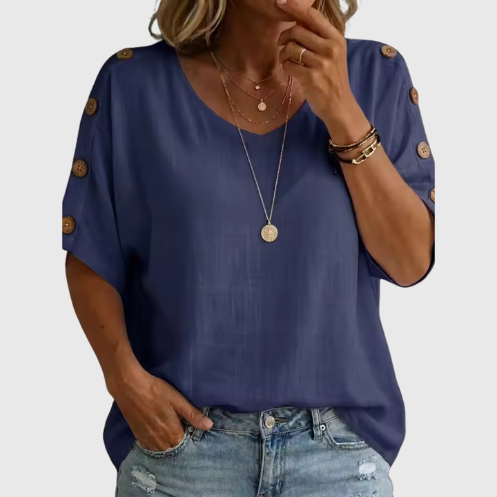 Bellie | Lockeres Wohlfühl-Shirt mit Knopfleiste