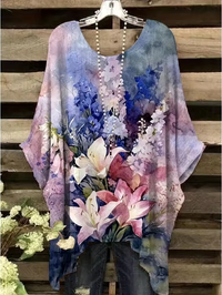 Judy | Vintage Bohemian Floral Print Damen T-Shirt
