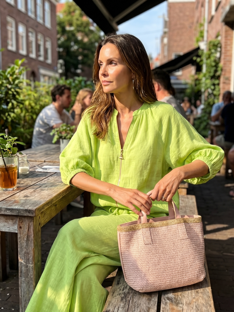 Natalia | Blouson-Top mit Reissverschluss und weit geschnittene Hose