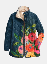 Amaya | Vintage Blumenmuster Steppjacke
