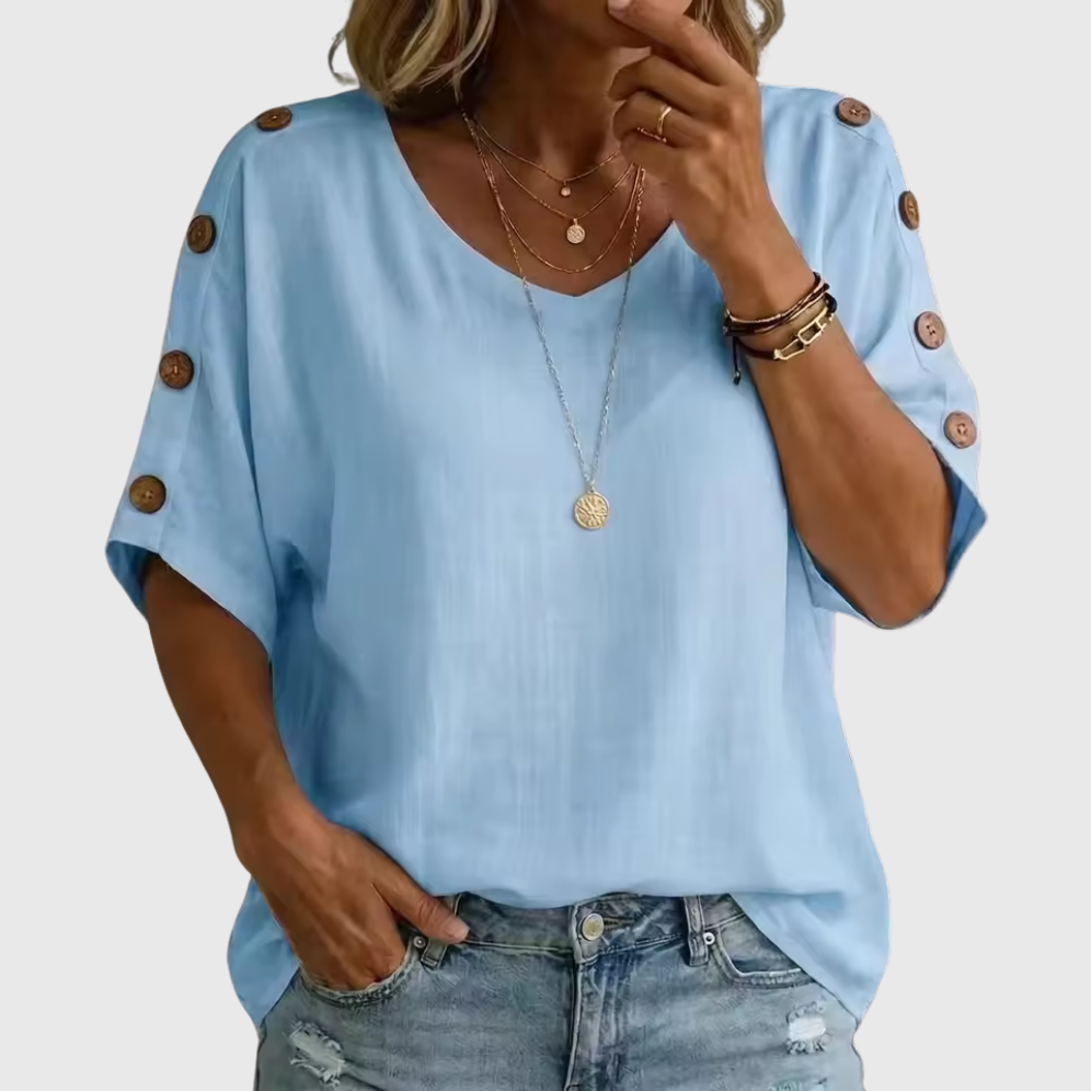 Bellie | Lockeres Wohlfühl-Shirt mit Knopfleiste