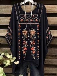 Irene | Vintage Bohemian Floral Print Damen T-Shirt
