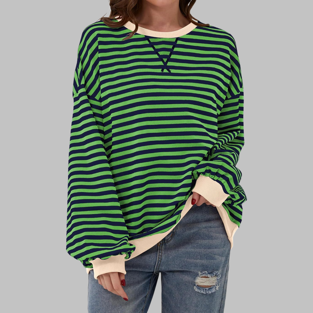 Martha | Übergrosses gestreiftes Sweatshirt in entspannter Passform aus weichem Strick