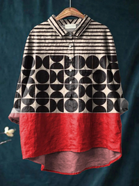 Tessa | Kunstvolle geometrische Muster bedruckte Damen Casual-Bluse