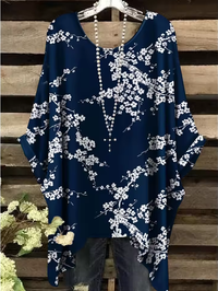 Laila | Vintage Bohemian Floral Print Damen T-Shirt