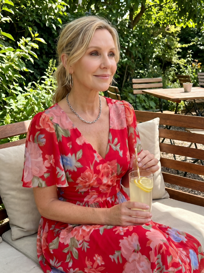 Mirabel | Kleid mit schwingenden Ärmeln und geraffter Taille im Blumenmuster