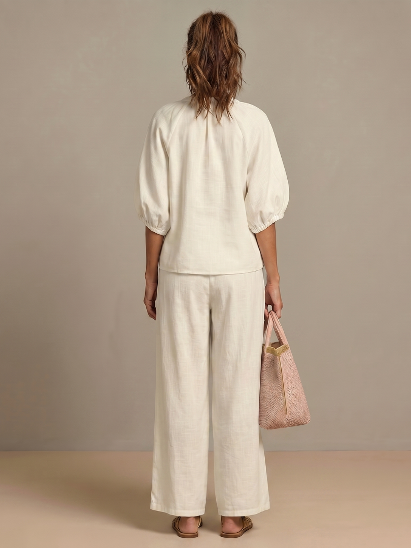Natalia | Blouson-Top mit Reissverschluss und weit geschnittene Hose