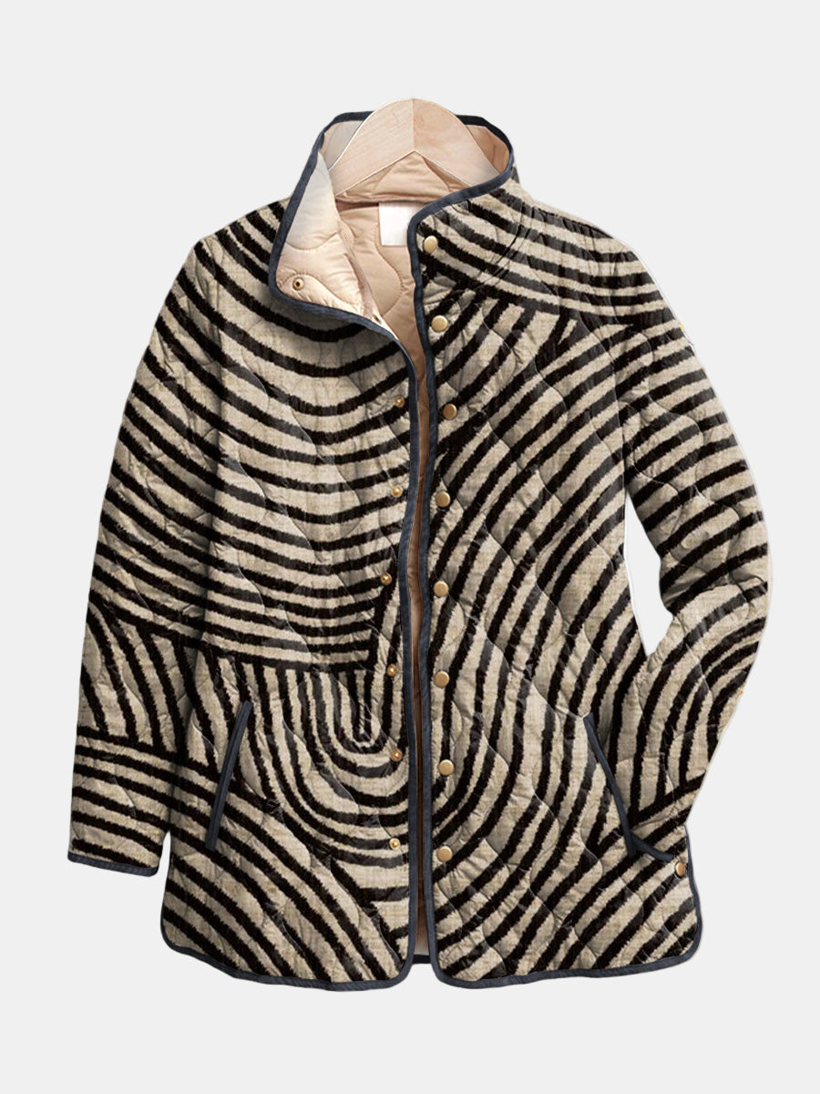 Inaya | Retro Handgezeichnete Kreismuster Steppjacke