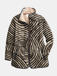 Inaya | Retro Handgezeichnete Kreismuster Steppjacke