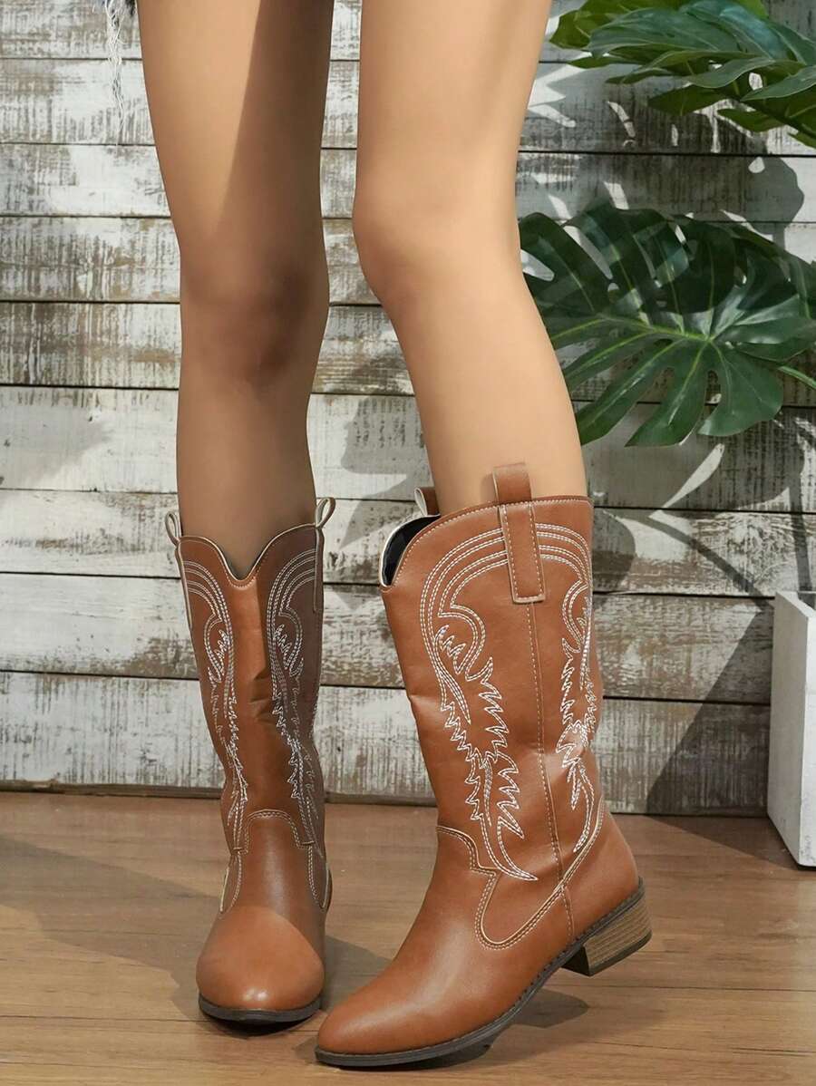 Arlena | Elfenbeinfarbene Westernstiefel