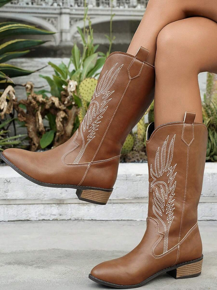 Arlena | Elfenbeinfarbene Westernstiefel