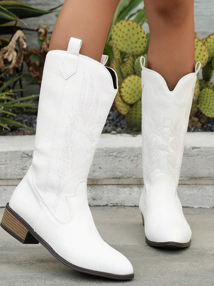 Arlena | Elfenbeinfarbene Westernstiefel