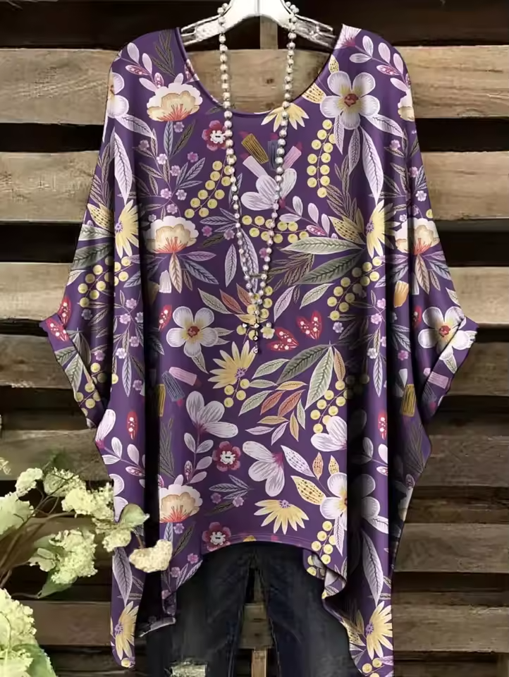 Perle | Vintage Bohemian Blumenmuster Damen T-Shirt