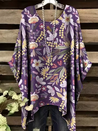 Perle | Vintage Bohemian Blumenmuster Damen T-Shirt