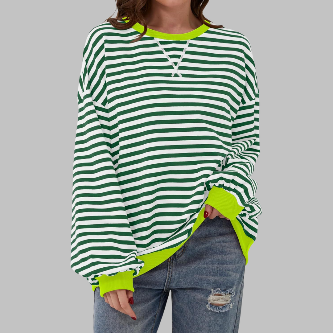 Martha | Übergrosses gestreiftes Sweatshirt in entspannter Passform aus weichem Strick