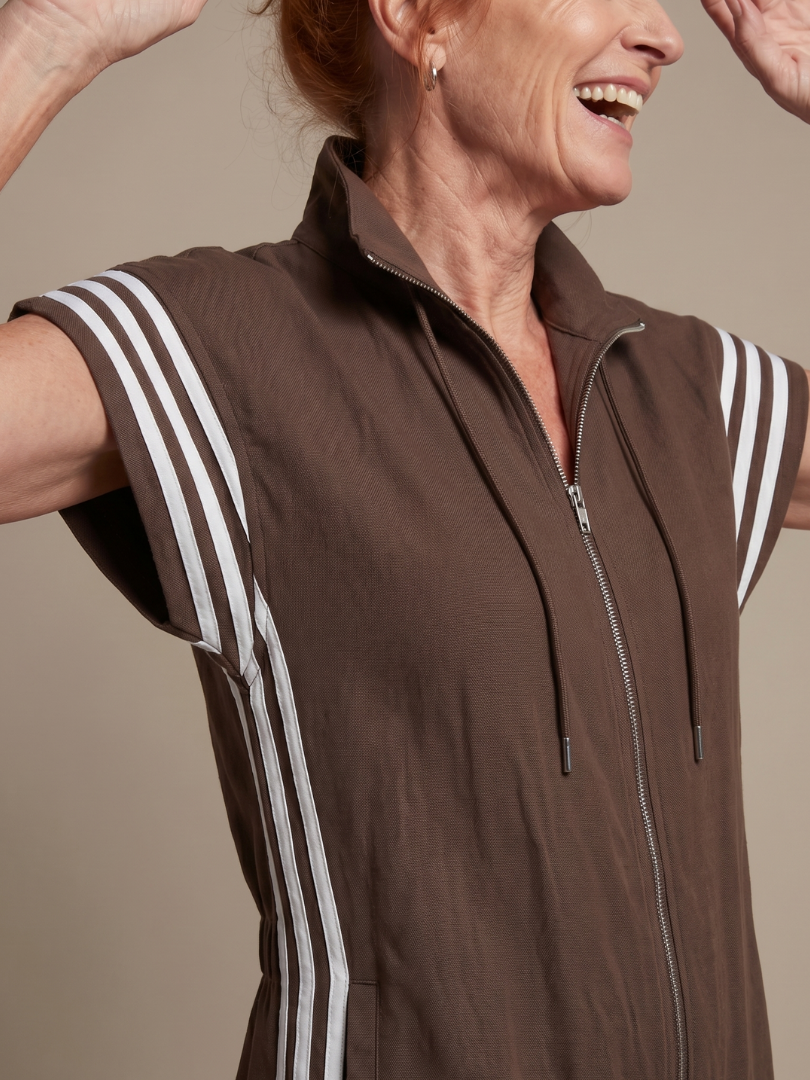Lark | Jumpsuit mit Reissverschluss und Streifenpanel