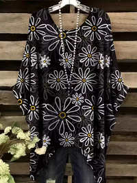 Cheryl | Vintage Bohemian Blumenmuster Damen T-Shirt