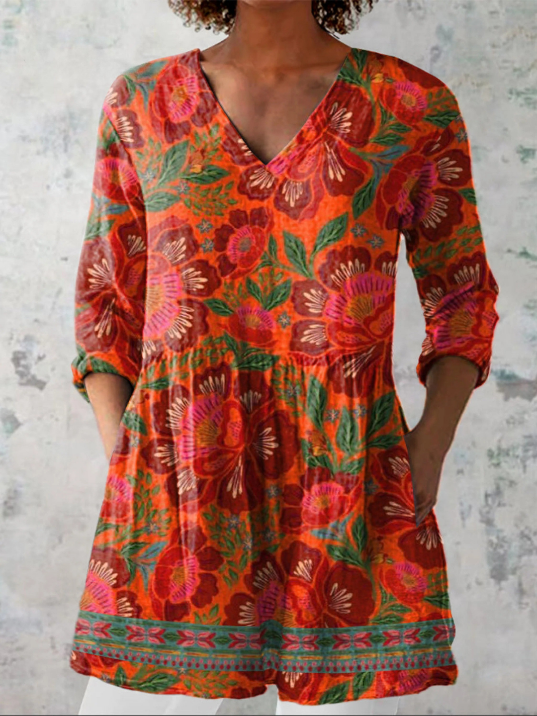 Felicity | Langarmshirt mit V-Ausschnitt