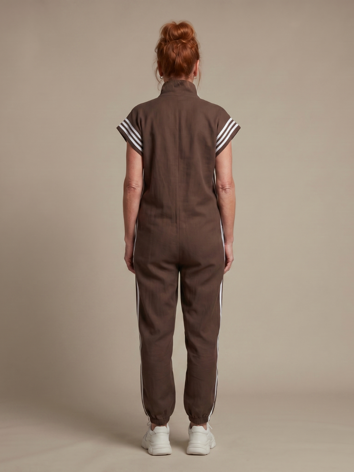 Lark | Jumpsuit mit Reissverschluss und Streifenpanel