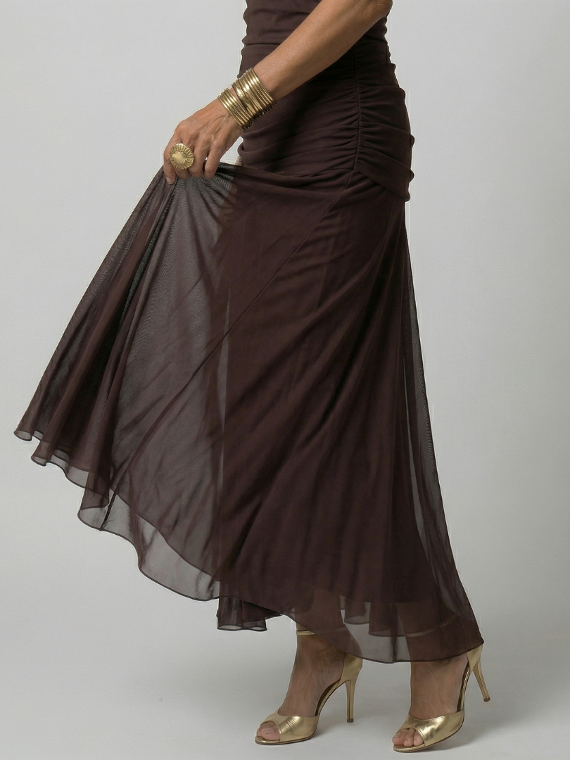 Calen | Off-Shoulder Flow Midi Kleid