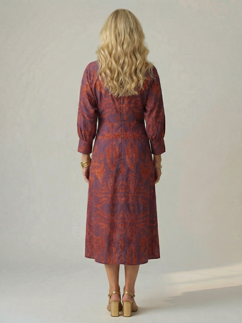 Lune | Natürliche Wickel-Midi-Kleid