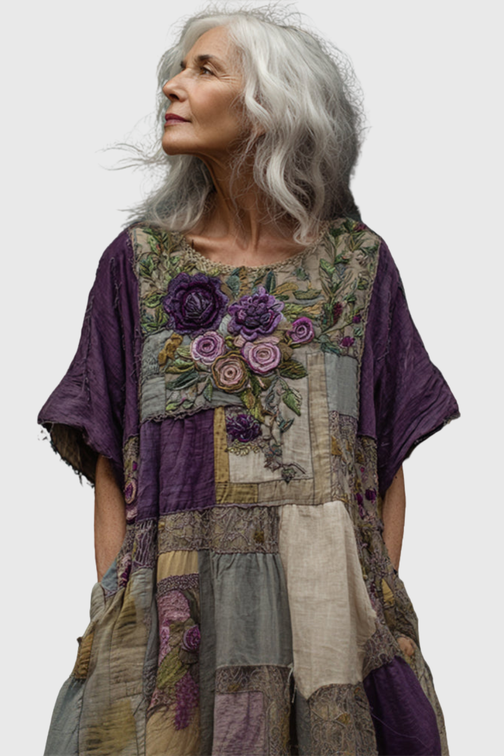 Megan | Artisan Floral Patchwork Kleid