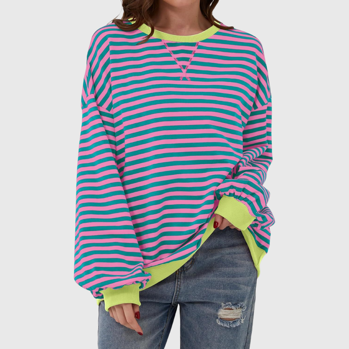 Martha | Übergrosses gestreiftes Sweatshirt in entspannter Passform aus weichem Strick