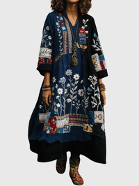Trisha | Lässiges Langarmkleid mit floralem Druck