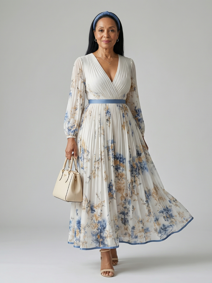Rielle | Faltenwurf Midi Kleid