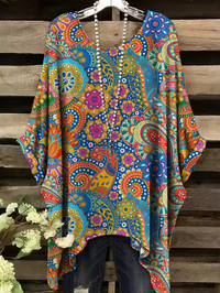 Eunice | Vintage Bohemian Floral Print Damen T-Shirt