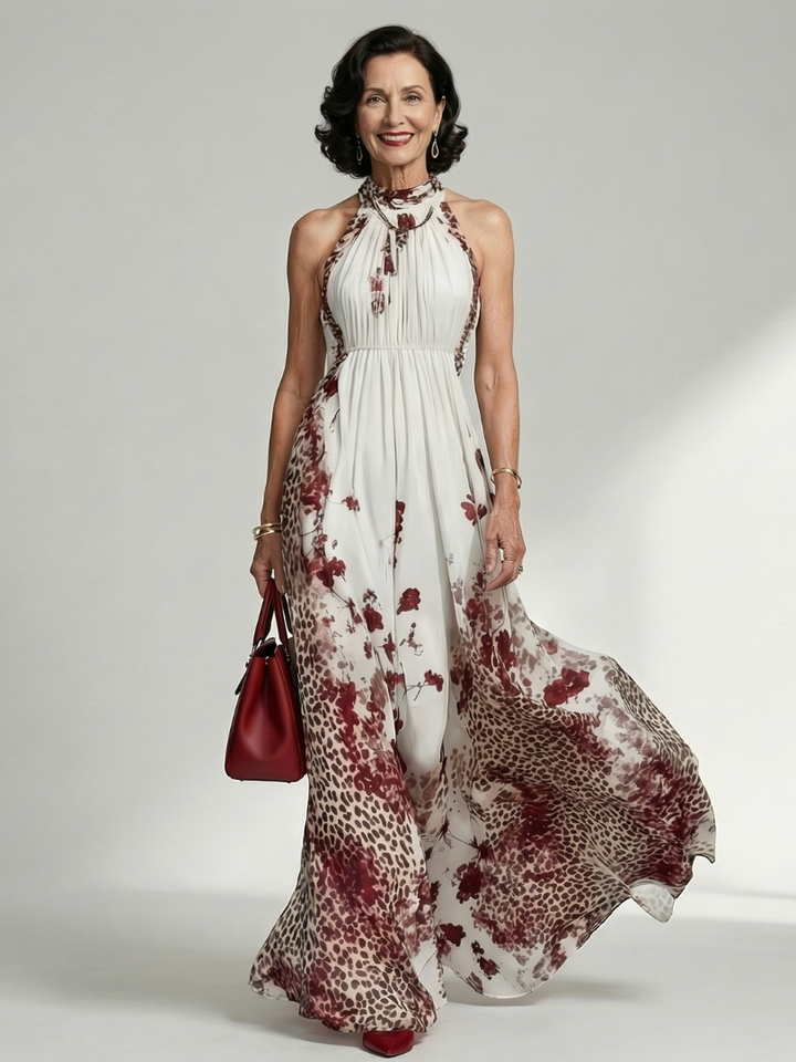 Orlune | Faltendes Weisses Maxikleid