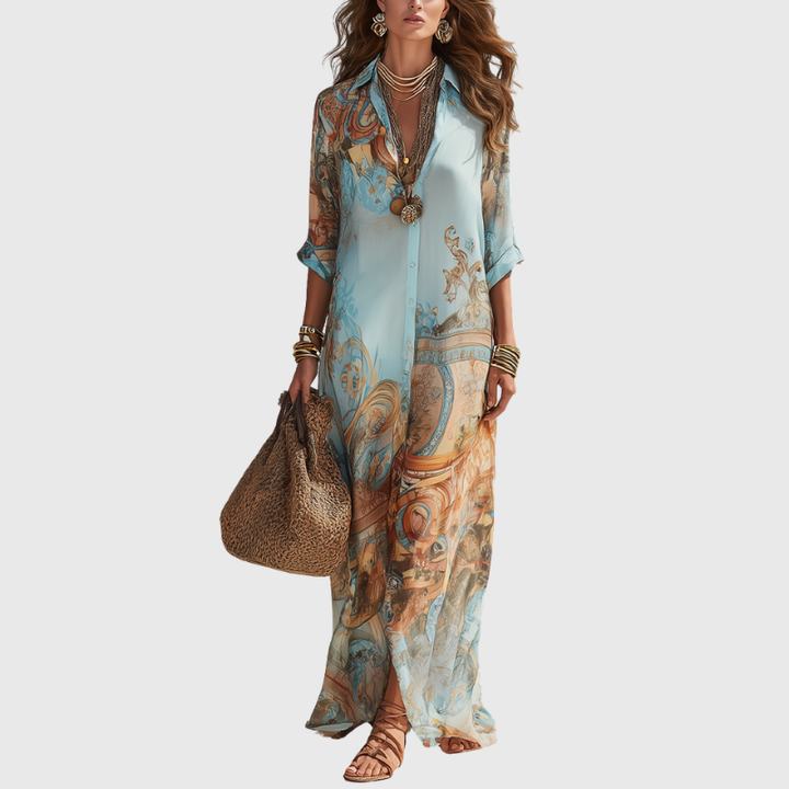 Lorna | Elegantes Maxi-Hemdkleid mit mediterranem Flair