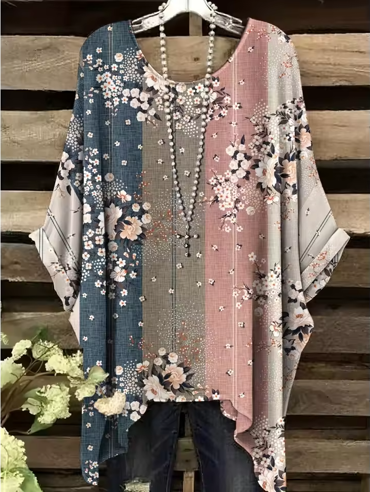 Quinn | Vintage Bohemian Floral Print Damen T-Shirt