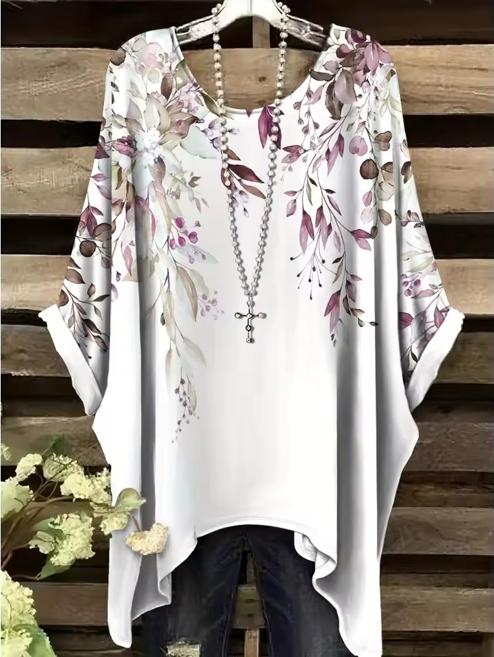 Blythe | Vintage Bohemian Floral Print Damen T-Shirt