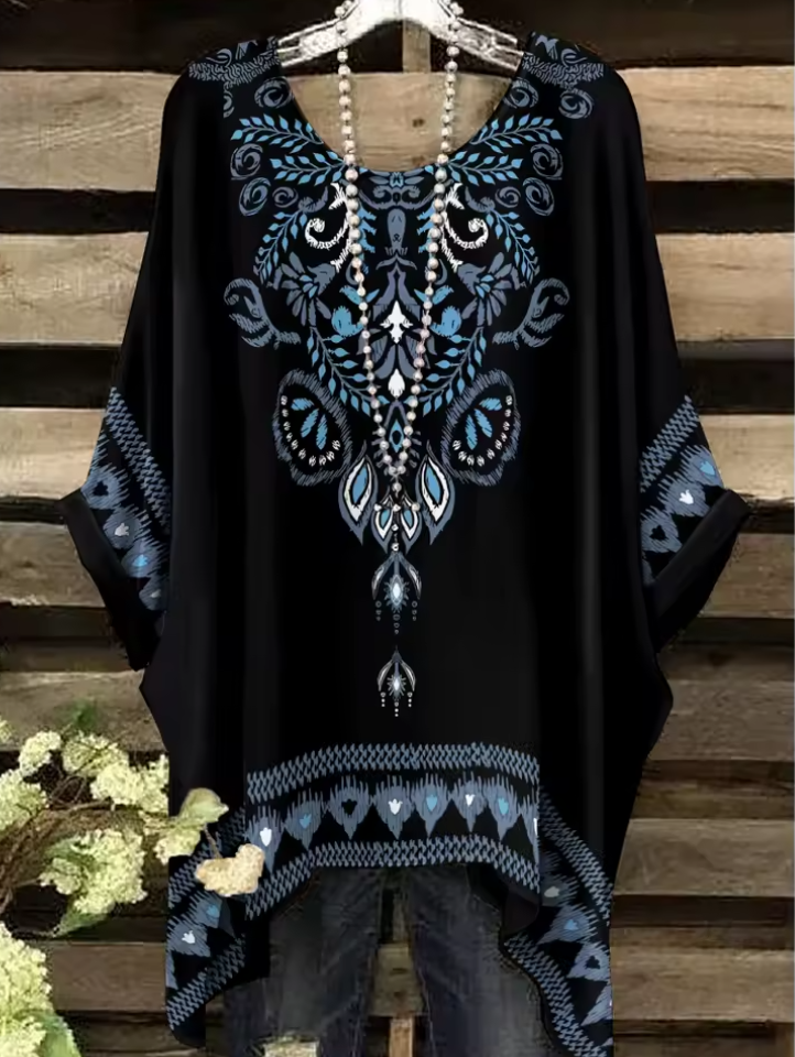 Marie | Vintage Bohemian Floral Print Damen T-Shirt