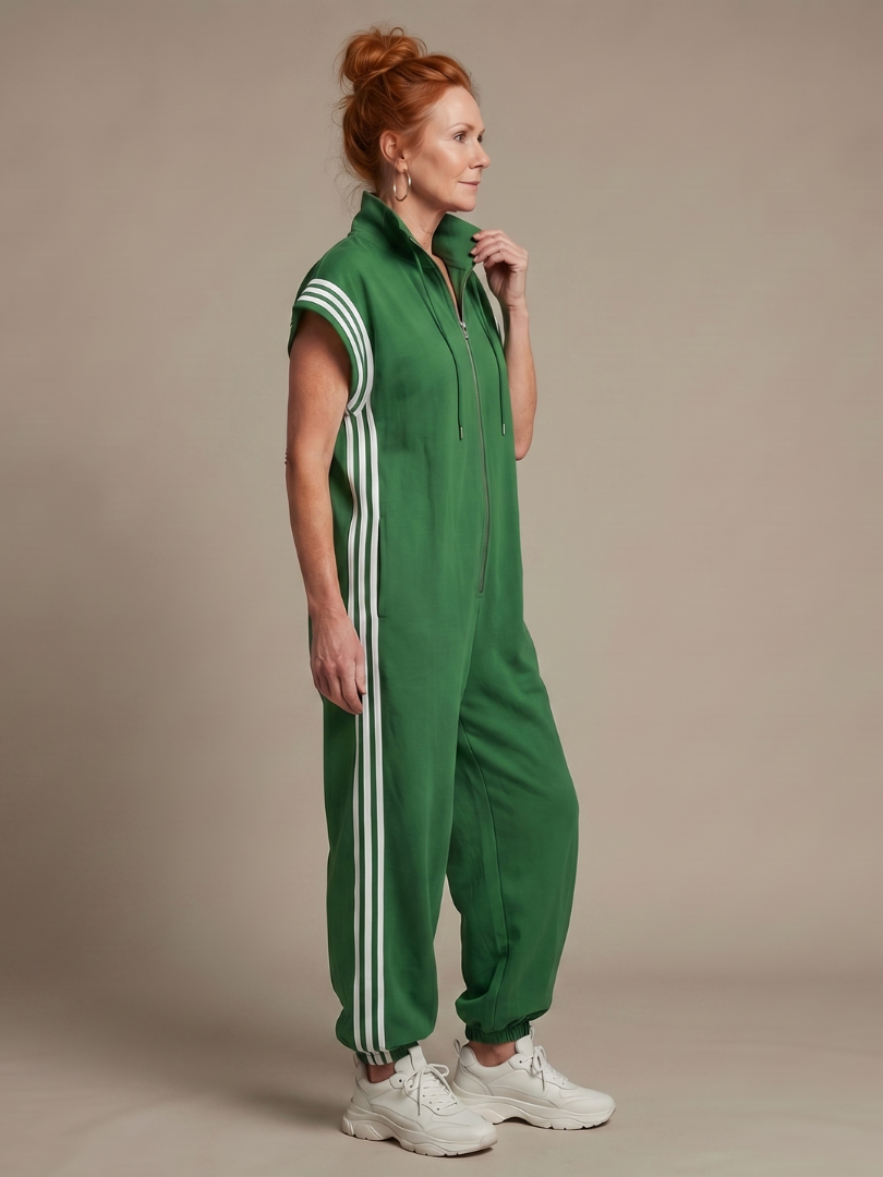 Lark | Jumpsuit mit Reissverschluss und Streifenpanel